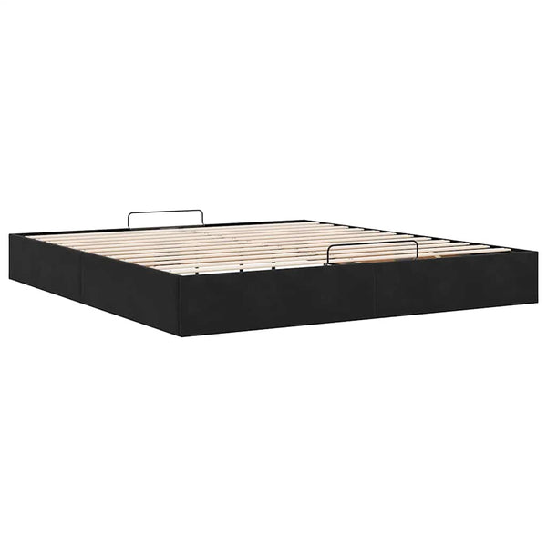 vidaXL Ottoman Bed Frame without Mattress Black 180x200 cm Velvet