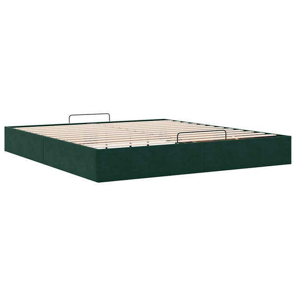 vidaXL Ottoman Bed Frame Dark Green 180x200 cm Velvet without Mattress