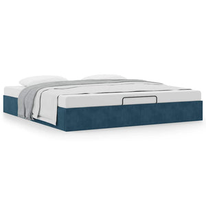 vidaXL Ottoman Bed Frame without Mattress Dark Blue 180x200 cm Velvet