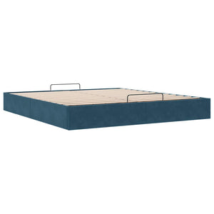 vidaXL Ottoman Bed Frame without Mattress Dark Blue 180x200 cm Velvet