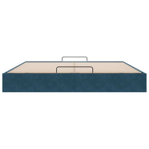 vidaXL Ottoman Bed Frame without Mattress Dark Blue 180x200 cm Velvet