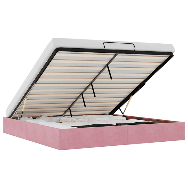 vidaXL Ottoman Bed Frame Pink 180x200 cm Velvet (Mattress Not Included)
