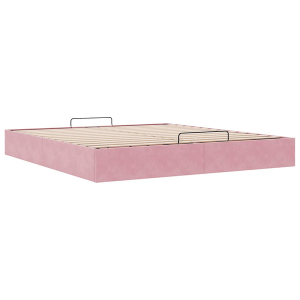 vidaXL Ottoman Bed Frame Pink 180x200 cm Velvet (Mattress Not Included)