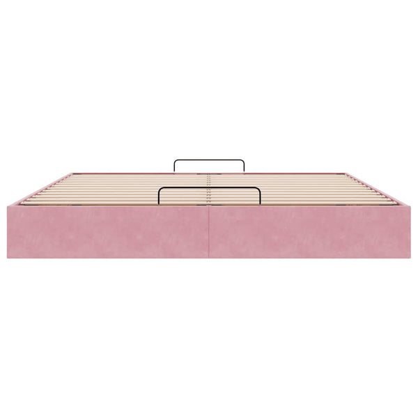 vidaXL Ottoman Bed Frame Pink 180x200 cm Velvet (Mattress Not Included)