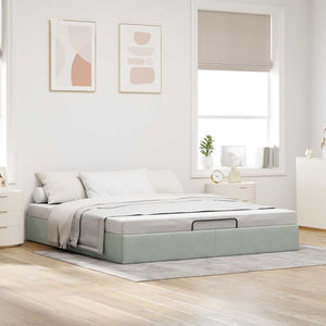 vidaXL Ottoman Bed Frame Light Grey 200x200 cm Velvet (Mattress not included)