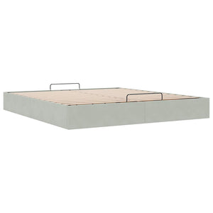 vidaXL Ottoman Bed Frame Light Grey 200x200 cm Velvet (Mattress not included)