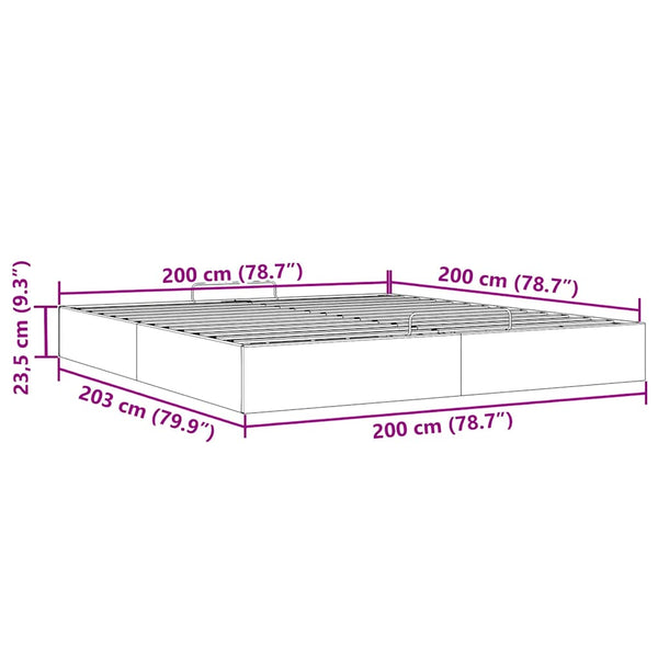 vidaXL Ottoman Bed Frame without Mattress Dark Grey 200x200 cm Velvet