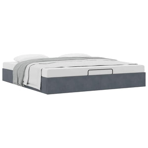 vidaXL Ottoman Bed Frame without Mattress Dark Grey 200x200 cm Velvet