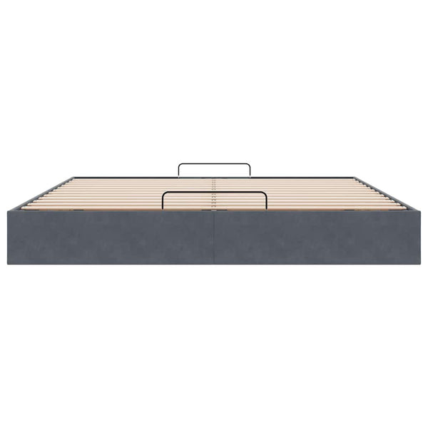 vidaXL Ottoman Bed Frame without Mattress Dark Grey 200x200 cm Velvet