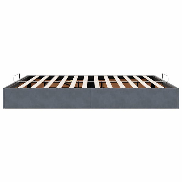 vidaXL Ottoman Bed Frame without Mattress Dark Grey 200x200 cm Velvet