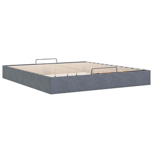 vidaXL Ottoman Bed Frame without Mattress Dark Grey 200x200 cm Velvet