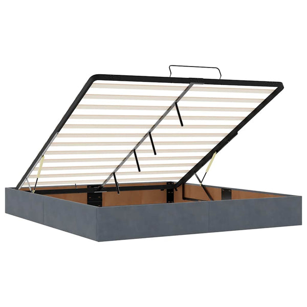 vidaXL Ottoman Bed Frame without Mattress Dark Grey 200x200 cm Velvet