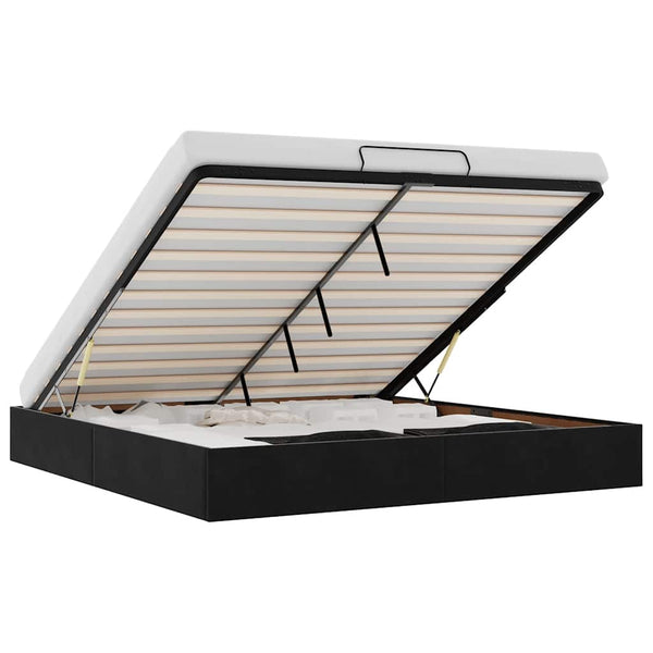 vidaXL Ottoman Bed Frame without Mattress Black 200x200 cm Velvet