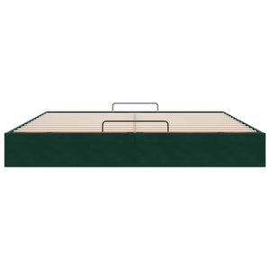 vidaXL Ottoman Bed Frame Dark Green 200x200 cm Velvet