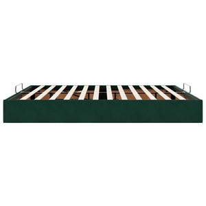 vidaXL Ottoman Bed Frame Dark Green 200x200 cm Velvet