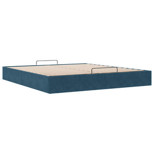 vidaXL Ottoman Bed Frame without Mattress Dark Blue 200x200 cm Velvet