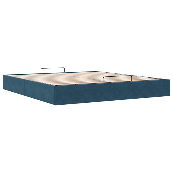 vidaXL Ottoman Bed Frame without Mattress Dark Blue 200x200 cm Velvet