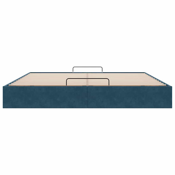 vidaXL Ottoman Bed Frame without Mattress Dark Blue 200x200 cm Velvet