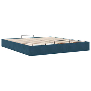 vidaXL Ottoman Bed Frame without Mattress Dark Blue 200x200 cm Velvet