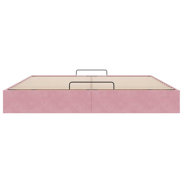 vidaXL Ottoman Bed Frame Pink 200x200 cm Velvet without mattress