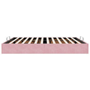 vidaXL Ottoman Bed Frame Pink 200x200 cm Velvet without mattress