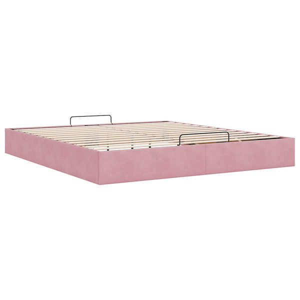 vidaXL Ottoman Bed Frame Pink 200x200 cm Velvet without mattress