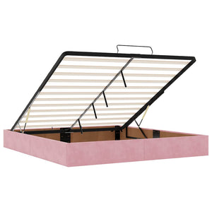 vidaXL Ottoman Bed Frame Pink 200x200 cm Velvet without mattress
