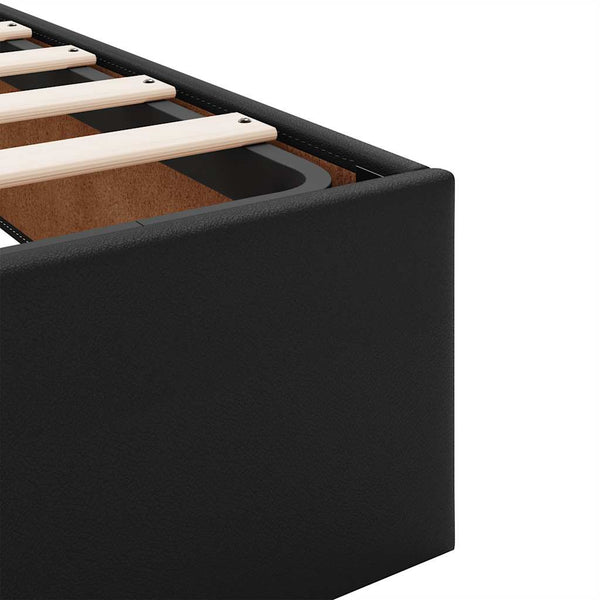 vidaXL Ottoman Bed with Mattress Black 80x200 cm Faux Leather