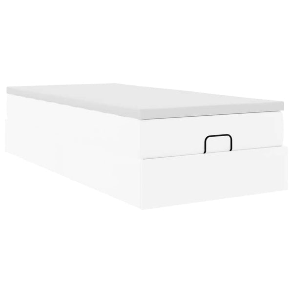 vidaXL Ottoman Bed with Mattress White 80x200 cm Artificial Leather