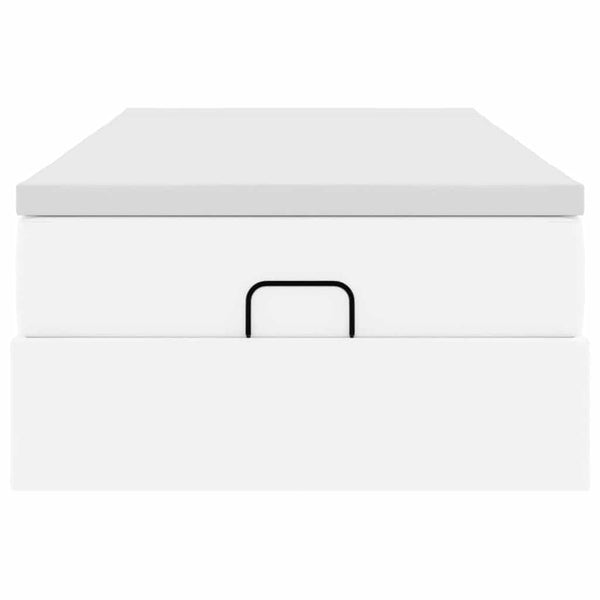 vidaXL Ottoman Bed with Mattress White 80x200 cm Artificial Leather