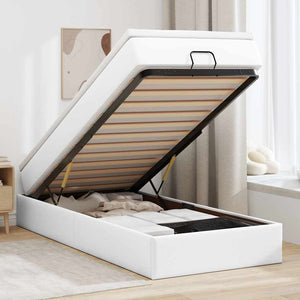 vidaXL Ottoman Bed with Mattress White 80x200 cm Artificial Leather