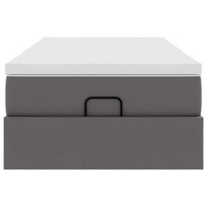 vidaXL Ottoman Bed with Mattress Grey 80x200 cm Faux Leather