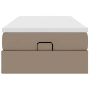 vidaXL Ottoman Bed with Mattress Cappuccino Brown 80x200 cm Faux Leather
