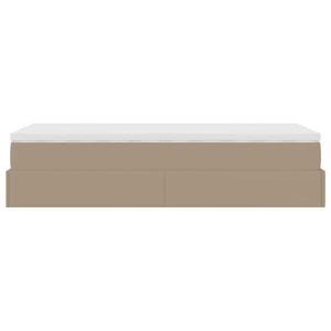 vidaXL Ottoman Bed with Mattress Cappuccino Brown 80x200 cm Faux Leather