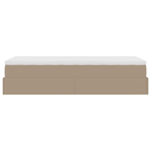 vidaXL Ottoman Bed with Mattress Cappuccino Brown 80x200 cm Faux Leather