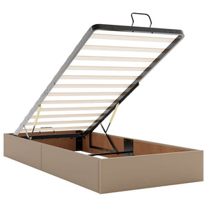 vidaXL Ottoman Bed with Mattress Cappuccino Brown 80x200 cm Faux Leather