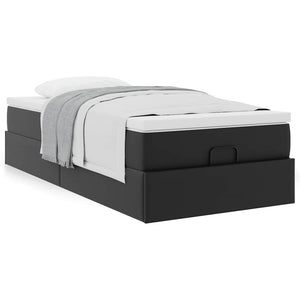 vidaXL Ottoman Bed with Mattress Black 90x190 cm Faux Leather
