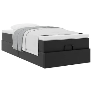 vidaXL Ottoman Bed with Mattress Black 90x190 cm Faux Leather