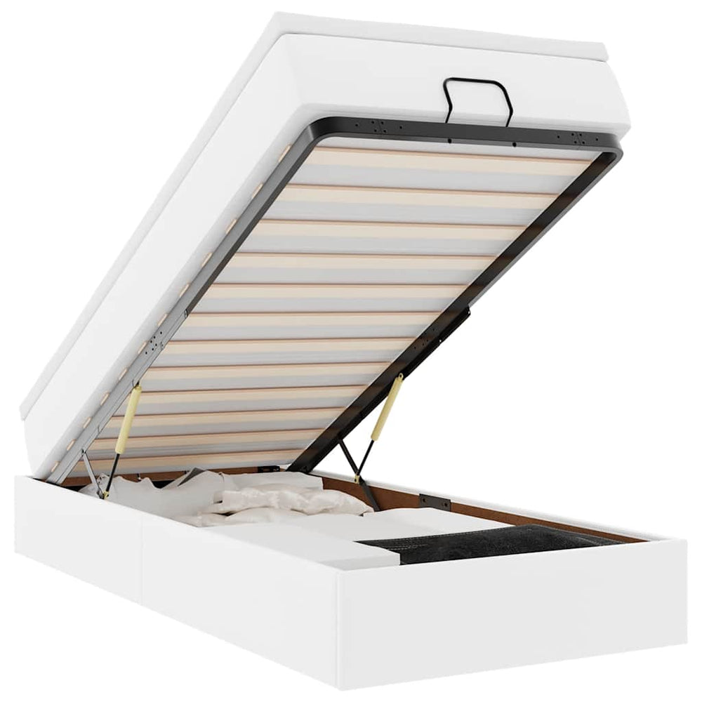 vidaXL Ottoman Bed with Mattress White 90x190 cm Faux Leather