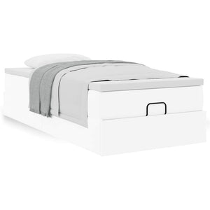 vidaXL Ottoman Bed with Mattress White 90x190 cm Faux Leather
