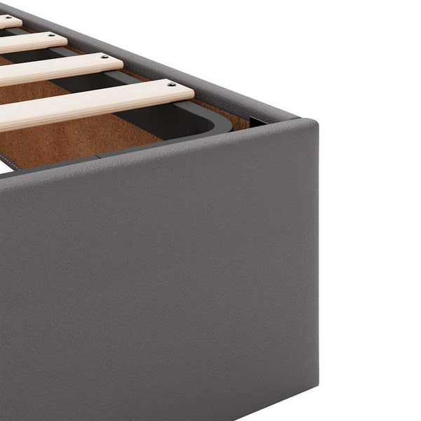 vidaXL Ottoman Bed with Mattress Grey 90x190 cm Faux Leather