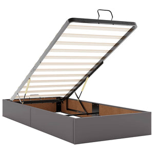 vidaXL Ottoman Bed with Mattress Grey 90x190 cm Faux Leather