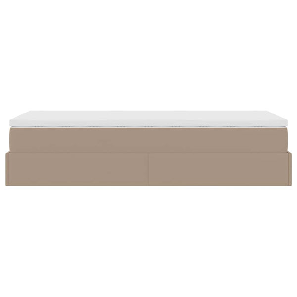 vidaXL Ottoman Bed with Mattress Cappuccino Brown 90x190 cm Faux Leather