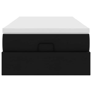 vidaXL Ottoman Bed with Mattress Black 90x200 cm Faux Leather