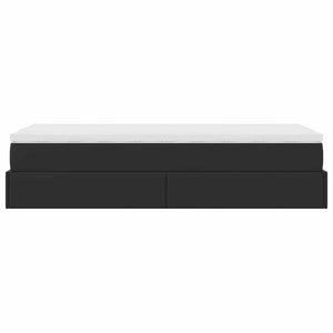 vidaXL Ottoman Bed with Mattress Black 90x200 cm Faux Leather