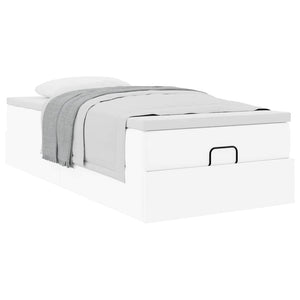 vidaXL Ottoman Bed with Mattress White 90x200 cm Faux Leather