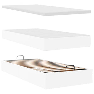 vidaXL Ottoman Bed with Mattress White 90x200 cm Faux Leather
