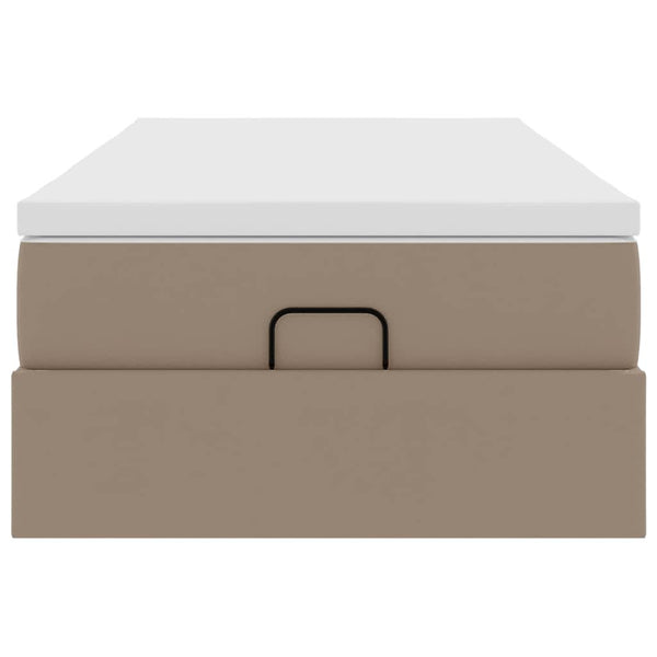 vidaXL Ottoman Bed with Mattress Cappuccino Brown 90x200 cm Faux Leather