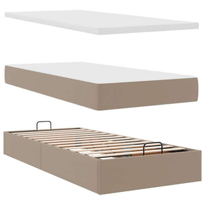 vidaXL Ottoman Bed with Mattress Cappuccino Brown 90x200 cm Faux Leather