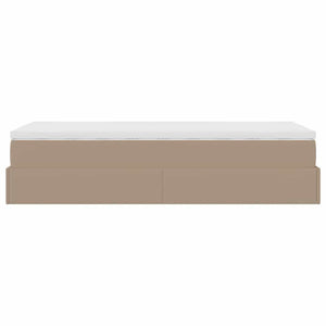 vidaXL Ottoman Bed with Mattress Cappuccino Brown 90x200 cm Faux Leather